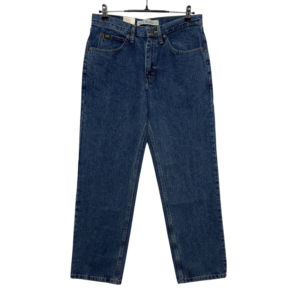 Lee Jeans Mens 32x30 Blue Relaxed Fit Tapered Leg Workwear Dark Wash New